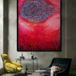 Duży obraz olej na płótnie abstrakcja dna - 