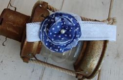 Retro opaska granatowa w groszki