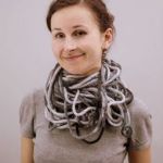 Zamotka, włóczkowy naszyjnik, makaronowy szal - 