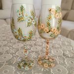 Młoda Para! Kieliszki do wina 280 ml. 2 sztuki - ręcznie malowane