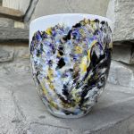 Porcelanowy kubek ręcznie malowany Zimowy wilk - 