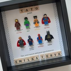 Ramka z superbohaterami walentynki dzień Ojca Ramka z superbohaterami walentynki dzień Ojca