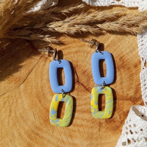 "Vila I" - kolczyki z gliny polimerowej.