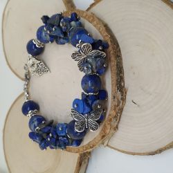 Niezwykła bransoletka z Lapis Lazuli "Motyle"