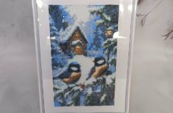 Obrazek diamentowy 20x30cm PTASZKI ZIMĄ