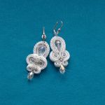 Komplet Biało-Srebrzysty & Kryształy - 