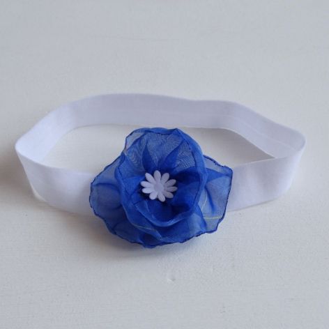 Opaska niemowlęca niebieski kwiatek