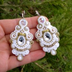 Kolczyki Złoto & Biel