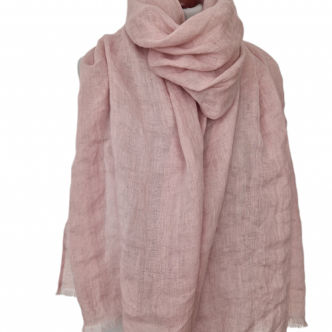 Szal szalik lniany róż Feltmondo 