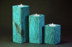 Zestaw świeczników drewniany drewno shou shi ban tealight