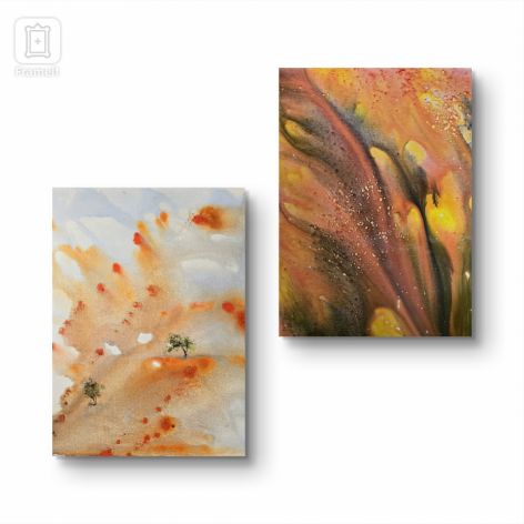 "POLSKIE KNIEJE " Kompozycja prac na płótnie,  40x50x2, 