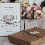 Rustykalna kartka ślubna z pudełkiem 29a - stylowa kartka ślubna