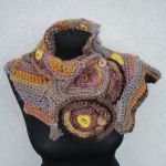 Szalik freeform crochet słoneczny - 