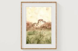 Oryginalna akwarela. Łąka Jesienna A4