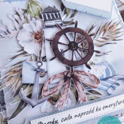 Kartka z okazji przejścia na emeryturę z motywem morza 6, personalizacja