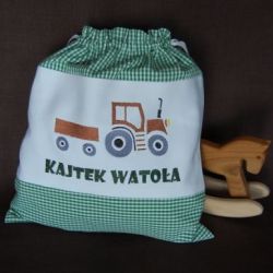 Worek na kapcie/strój "Mały rolnik na zielono"