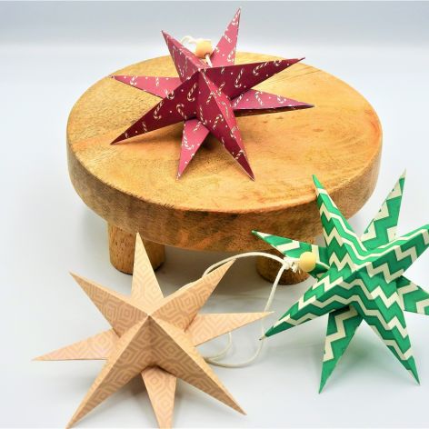 Bombki origami gwiazdy mix 3 sztuki