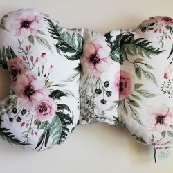 Poduszka Podróżna kwiaty - szary