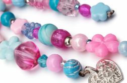 Niebiesko różowy breloczek z serduszkiem Niebiesko różowy breloczek z serduszkiem