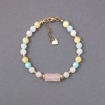 Bransoletka pastelowa z kwarcem. - Bransoletka pastelowa z kwarcem.