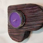 Świecznik drewniany świerk Shou Sugi Ban śliwka, Romy No. 20 - 
