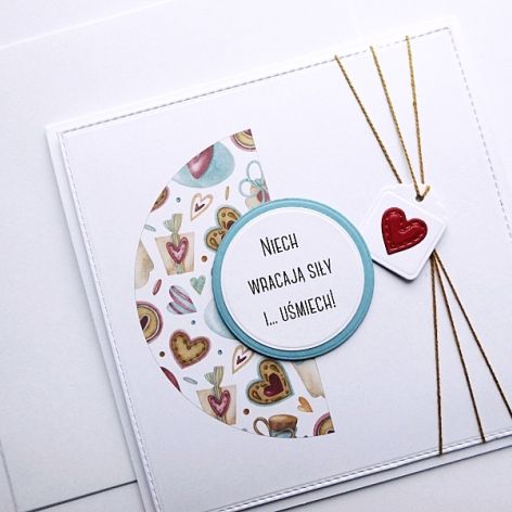 Niebanalna kartka życzenia zdrowia handmade