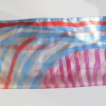 Apaszka jedwabna geometryczna Art Deco malowana - Apaszka jedwabna geometryczna Art Deco malowana