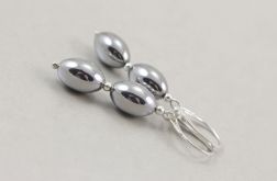 Hematyt i srebro - kolczyki