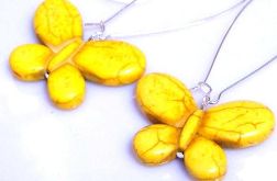 Żółte motylki z howlitu, efektowne kolczyki