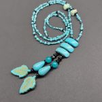 Naszyjnik Turkusowe Liście Howlit Korale - 