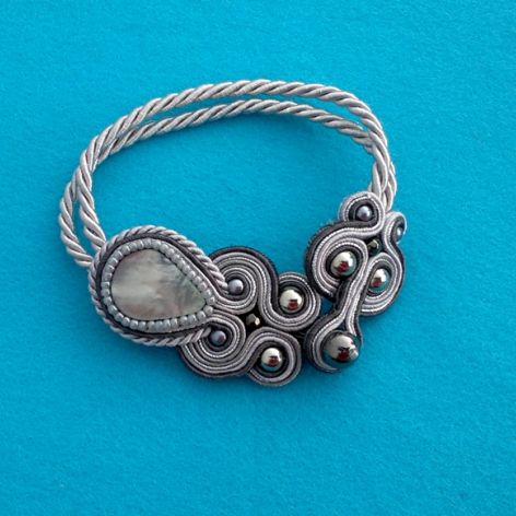 Bransoletka soutache Szaro-grafitowa