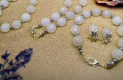 Komplet biżuterii z mistycznego białego jadeitu