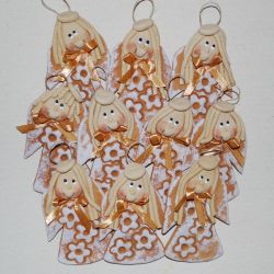 Lubimy Was - aniołki z masy solnej, prezenciki dla gości, dekoracja
