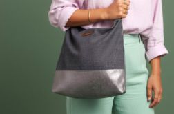 Torebka Boho Bag z szarego weluru – unikatowa torebka handmade na ramię