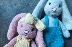 Lili i Pafnucy – ręcznie robione króliczki przytulanki 38 cm | zestaw