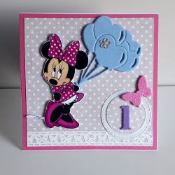 Kartka na Urodziny ręcznie robiona Minnie Kartka na Urodziny ręcznie robiona Minnie