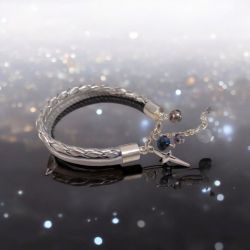 Bransoletka rzemykowa szara