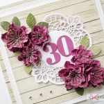 Kartka ROCZNICA ŚLUBU kremowo-różowa - Kremowo-różowa kartka na rocznicę ślubu