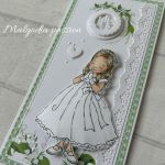 Kartka komunijna z konwaliami - 