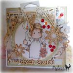 Śnieżynka - Kartka Świąteczna Hand Made - 