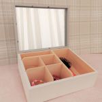 Skrzyneczka z lusterkiem-L15 - szkatułka kuferek dla dziewczynki