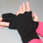 Mitenki rękawiczki bez palców czarne - 