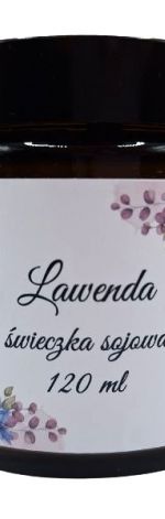 Świeczka Sojowa Ręcznie Robiona Lawenda 120 ml w Słoiczku 