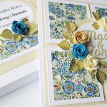 Kartka MĄŻ & ŻONA - z różami - Kartka na ślub z kremowo-niebieskimi różami