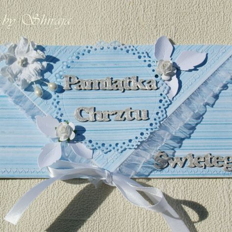 Pamiątka Chrztu św. -śnieżnobiały kwiat