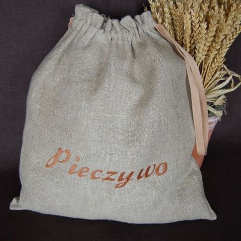 Worek na pieczywo - brązowy haft