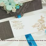 Kopertówka z okazji ślubu- brązy w turkusach - 