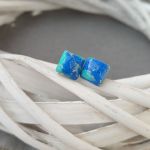Oceaniczne Kostki – kolczyki w odcieniach błękitu - 2
