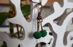 Kolczyki handmade kryształki zielone