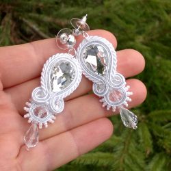 Kolczyki Biel, Srebro & Kryształy